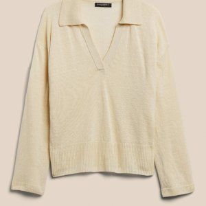 Banana Republic French Linen Johnny Collar Sweater